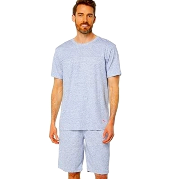 Tommy Bahama Marled Light Blue Crew Neck Short Sleeve Shirt Size 2XLB - Picture 3 of 10